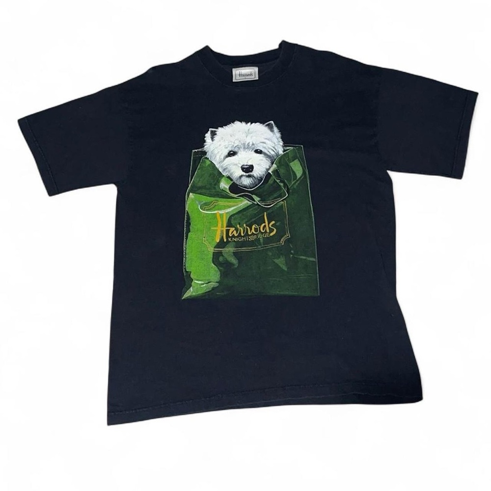 Vintage 90s Harrods Dog Knightsbridge Department Store T-Shirt